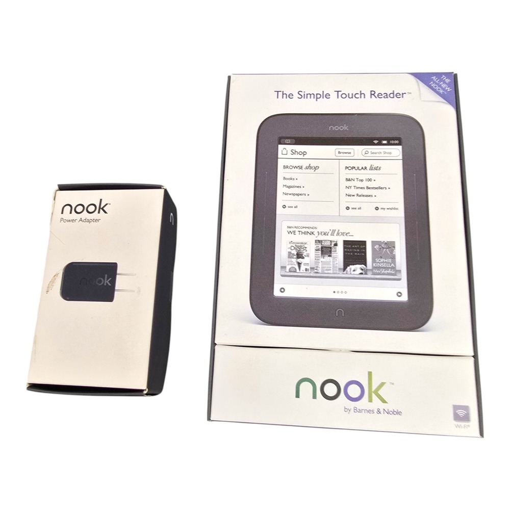 Barns & Noble BNRV510 Nook GlowLight Plus 6" Wi-Fi Reader 4GB Charger Bundle